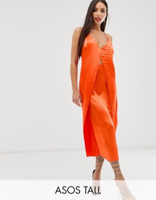 Pomarańczowa sukienka cut out (36)