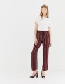 BURGUNDOWE SPODNIE PASKI HIGH WAIST (34)
