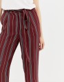 BURGUNDOWE SPODNIE PASKI HIGH WAIST (34)