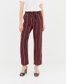 BURGUNDOWE SPODNIE PASKI HIGH WAIST (34)