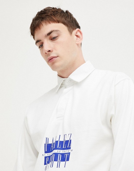 BIAŁA KOSZULKA POLO NADRUK (XL)