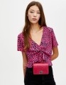 RÓŻOWA BLUZKA ANIMAL PRINT ŚCIĄGACZ (M)