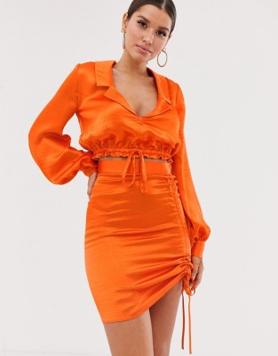 Satynowy koszulowy top (40)