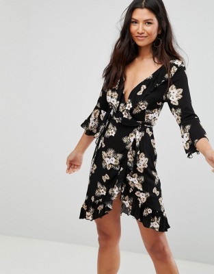 Czarna wiosenna sukienka floral (38)