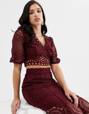 BURGUNDOWY KORONKOWY TOP (32)