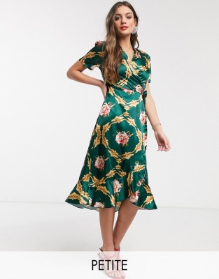 Zielona sukienka midi wzór (34)