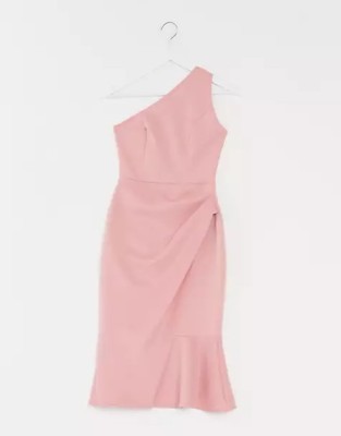 JASNORÓŻOWA SUKIENKA JEDNO RAMIĘ (34)