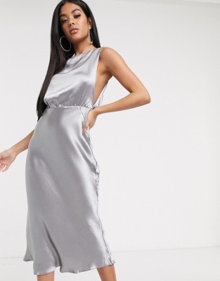 SREBRNA SATYNOWA SUKNIA MAXI (32)