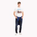 BIAŁY BAWEŁNIANY T-SHIRT PRINT (L)