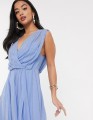 NIEBIESKA SUKIENKA BEZ RĘKAWÓW (36)
