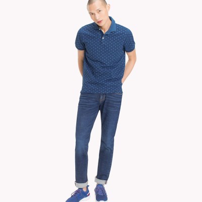 Koszulka polo wzór slim fit (M)