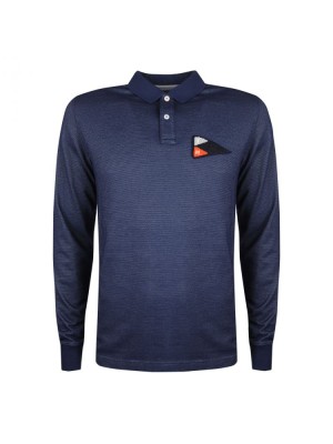 Granatowa koszulka polo rękawy (S)