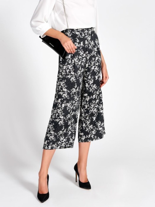 CZARNE SPODNIE 3/4 PRINT (XS)