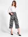 CZARNE SPODNIE 3/4 PRINT (XS)