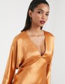 SATYNOWA SUKIENKA MINI V-NECK (36)