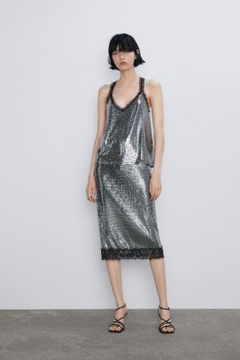 Cekinowa bluzka koronka (M)