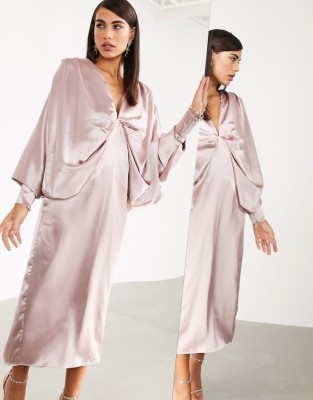 Satynowa sukienka nietoperz (36)