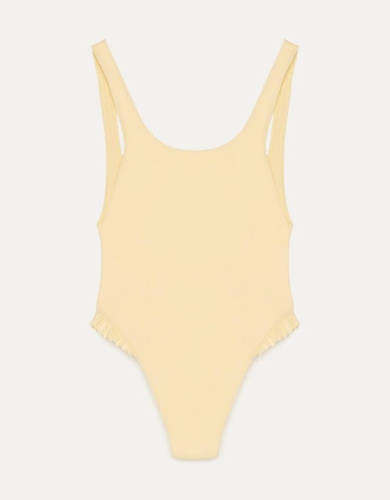 ŻÓŁTE MONOKINI ODKRYTE PLECY (M)