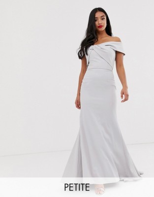 JASNOSZARA SUKNIA OFF SHOULDER (36)