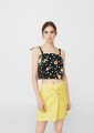 CZARNY TOP PRINT GROSZKI (XS/S)